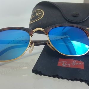 Ray-Ban 3016 Clubmaster - blue lens+tortoise frame